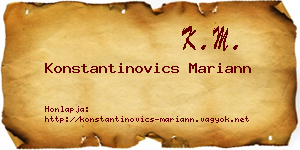 Konstantinovics Mariann névjegykártya