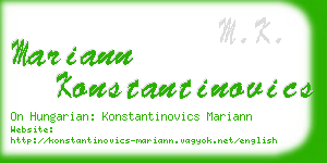 mariann konstantinovics business card